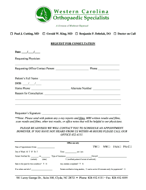 Request for Medical Consultation Form