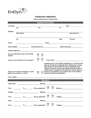 Employment Application Form
