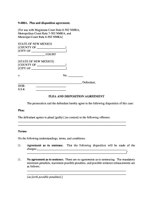 New Mexico Plea and Disposition Agreement
