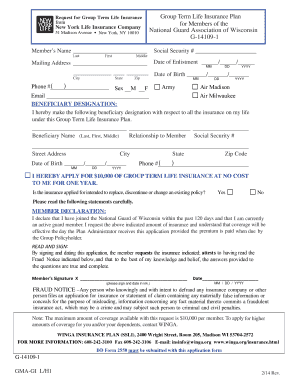 Group Term Life Insurance Application
