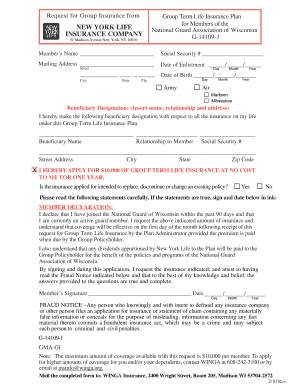 Group Term Life Insurance Application