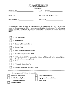 New Employee Checklist