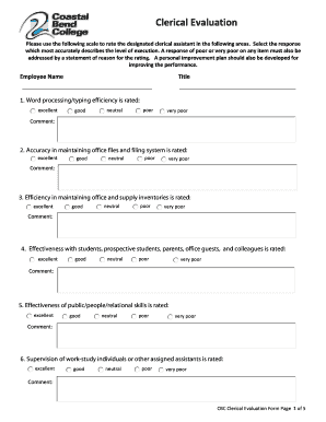 Clerical Evaluation