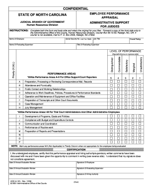 North Carolina Employee Performance Appraisal Form