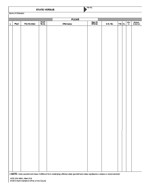 North Carolina Plea Form