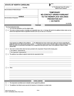 Temporary No-Contact Order