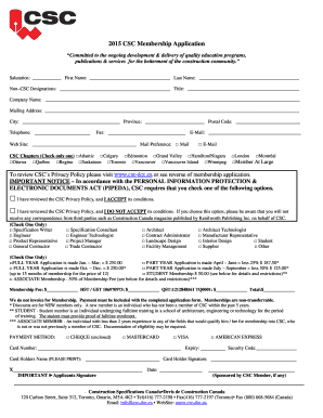 CSC Membership Application