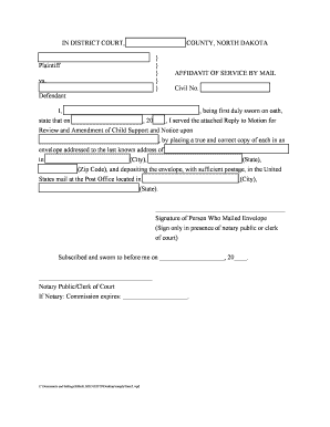 Affidavit of Service by Mail