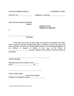 Affidavit of Personal Service