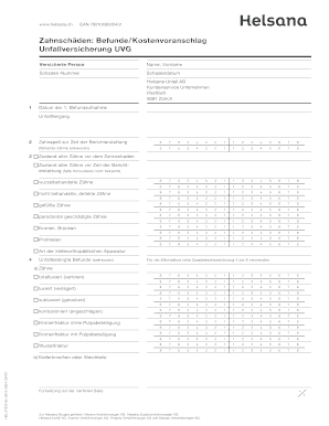 Zahnschäden: Befunde / Kostenvoranschlag