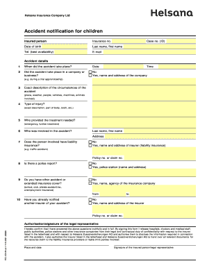 Helsana Accident Notification for Children
