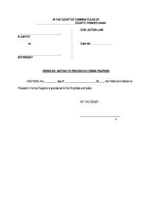 Form 2 Petition to Proceed In Forma Pauperis
