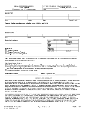 Protection From Abuse Order