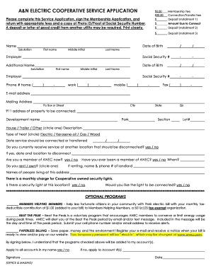 A&N Electric Cooperative Service Application