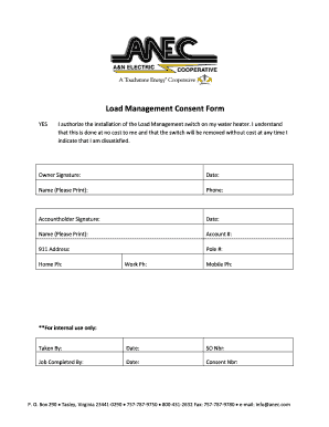 Load Management Consent Form