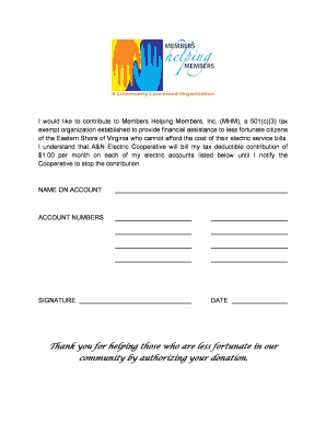 Members Helping Members Donation Form