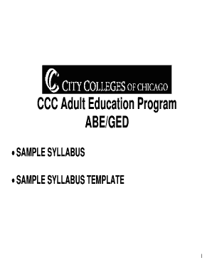 Adult Education Program Syllabus Template
