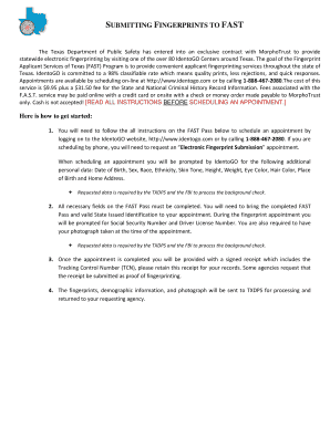 Texas FAST Fingerprint Pass