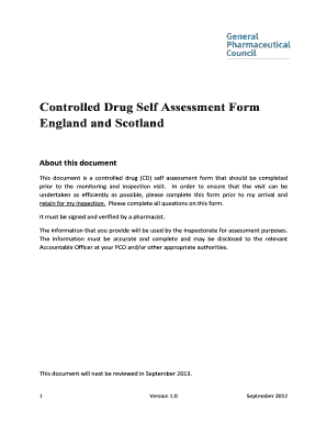 Controlled Drug Self Assessment Form