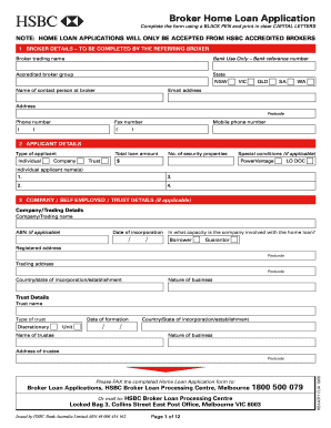 HSBC Broker Home Loan Application