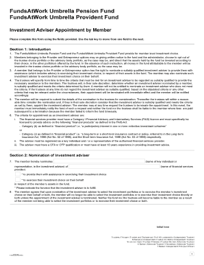 Investment Adviser Appointment Form