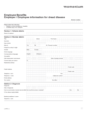 Dread Disease Claim Form