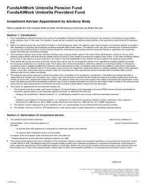 Investment Adviser Appointment Form