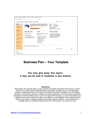 Business Plan Template