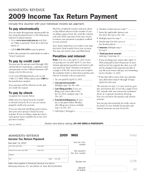2009 Minnesota Income Tax Payment Voucher