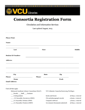 Consortia Registration Form