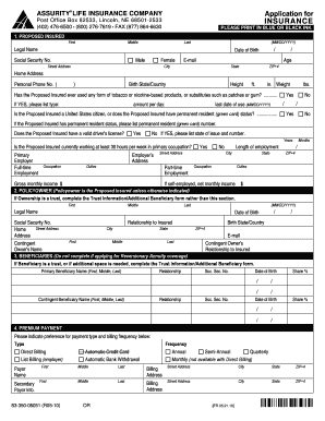 Oregon Graded Benefit Disability Income Insurance Application