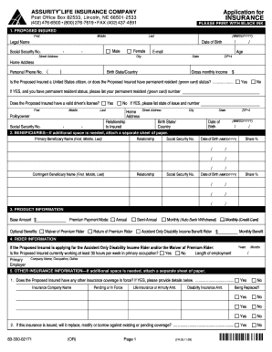 Oregon Application for Acci-Flex Insurance