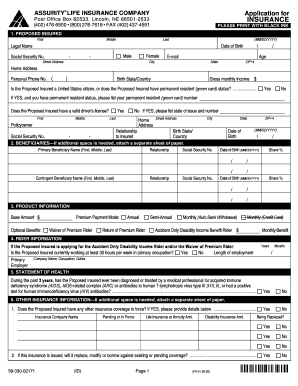 Idaho Acci-Flex Insurance Application