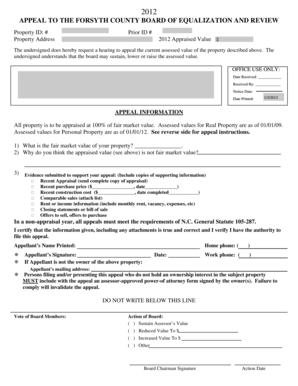 Forsyth County Property Tax Appeal Form