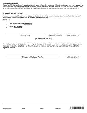 Washington HIV Antibody Test Consent Form