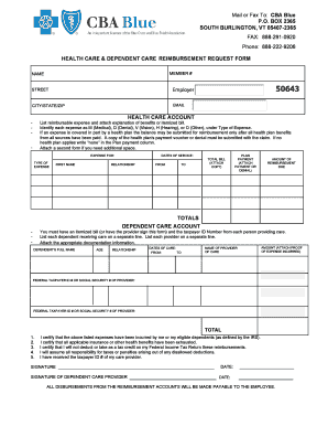 Health Care & Dependent Care Reimbursement Request Form