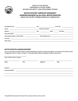 Water-Efficient Landscape Worksheet