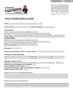 Volunteer Application Form