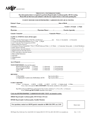 Hypertrophic Cardiomyopathy Testing Form