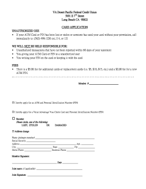 ATM Card Application Form