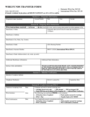 Wire Transfer Form