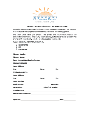 Change of Address Form