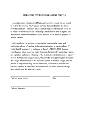 Medicare Assignment of Benefits Form