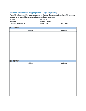 Teacher Observation Form