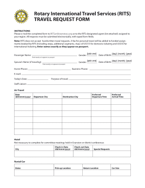 Rotary International Travel Request Form