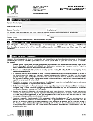 Real Property Servicing Agreement