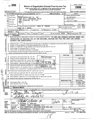 Form 990 Return of Organization Exempt From Income Tax