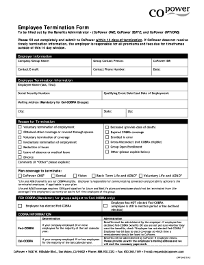 Employee Termination Form