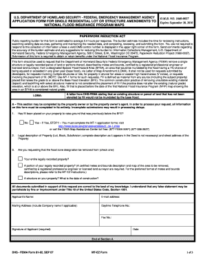 FEMA Form 81-92 MT-EZ Application