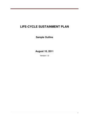 LIFECYCLE SUSTAINMENT PLAN - acq osd